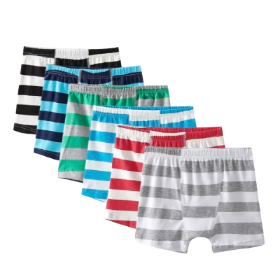 Boys' 2-Pack Striped Cotton Boxer Briefs