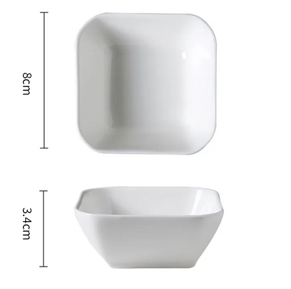Elegant Mini Dipping Bowls, Square and Wavy Edge, 2 Pack