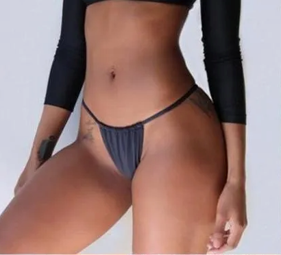 Minimal Triangle Top, Ultra-Low-Rise Ruched Bottoms, Thong Back, Swimsuit Sets, 2-Piece (Women's)