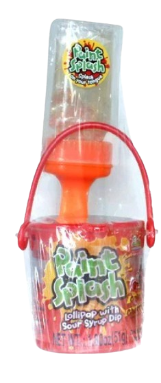Paint Splash Lollipop with Sour Syrup Dip – 2 Pack, Assorted Flavors, 1.80 oz
