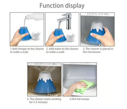 Volcano Microwave Steam Cleaner – Kitchen Degreaser Tool