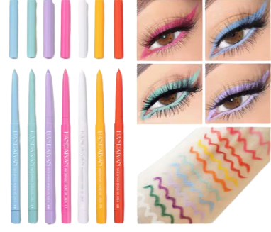 Handaiyan Neon Gel Eyeliner Pencil – Waterproof, Long-Lasting, Smooth Glide
