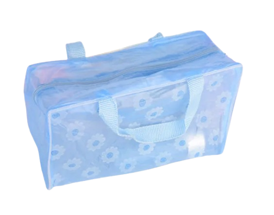 Safe Haven & CO Lightweight Mesh PVC Cosmetic Makeup Bag with Zipper – Floral, Assorted Colors