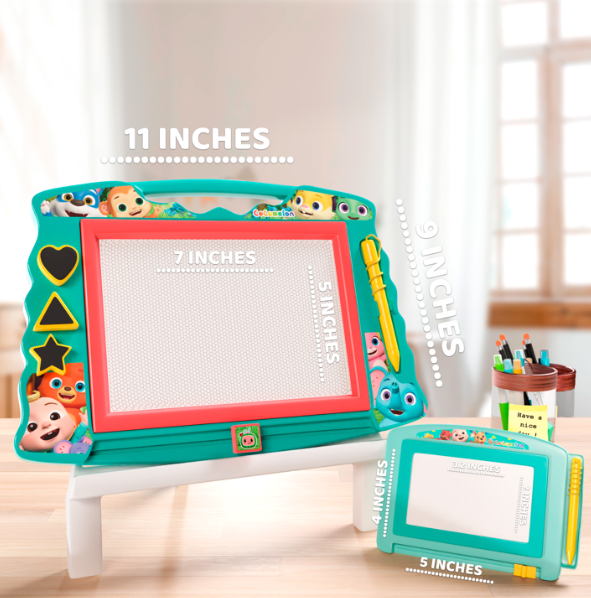 Lollipop Cocomelon Double Color Magnetic Drawing Board – Toddler Sketch & Learn Set