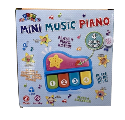 Mini Explorers Battery Operated Musical Piano – Light-Up Toy with Sound Modes