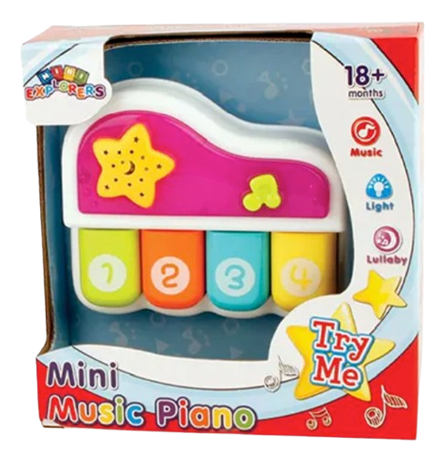 Mini Explorers Battery Operated Musical Piano – Light-Up Toy with Sound Modes