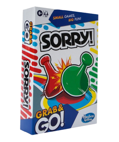 Hasbro Sorry! Grab & Go Travel Game – Classic Edition of Sweet Revenge