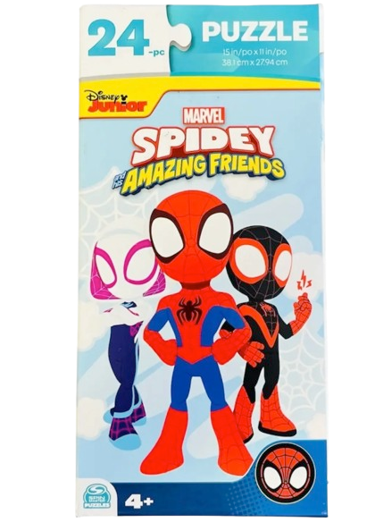 Kids 24-Piece Puzzle – Princess, Spidey, Trolls & Firebuds