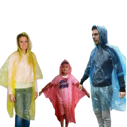 Portable Disposable Emergency Rain Poncho with Keychain Ball Case
