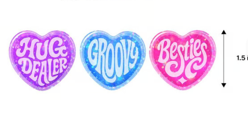 Teenie Sparkle Squeeze Hearts – 3-Pack - 1.5 Inches Mini Squishy Fidget Toys