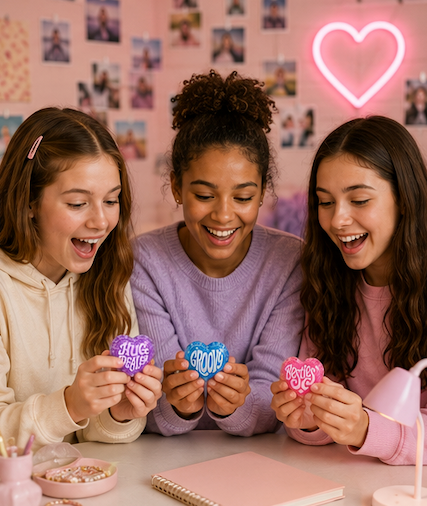 Teenie Sparkle Squeeze Hearts – 3-Pack - 1.5 Inches Mini Squishy Fidget Toys