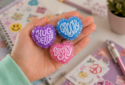 Teenie Sparkle Squeeze Hearts – 3-Pack - 1.5 Inches Mini Squishy Fidget Toys