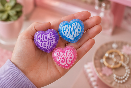 Teenie Sparkle Squeeze Hearts – 3-Pack - 1.5 Inches Mini Squishy Fidget Toys