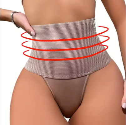 High-Waist Tummy Control Thong – Seamless Breathable Shapewear for Women