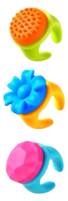 Swappable Sensory Fidget Rings – 5-Pack, Spinning Textured Tops, Random Colors & Designs