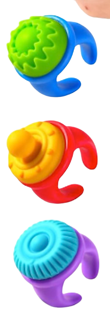 Swappable Sensory Fidget Rings – 5-Pack, Spinning Textured Tops, Random Colors & Designs