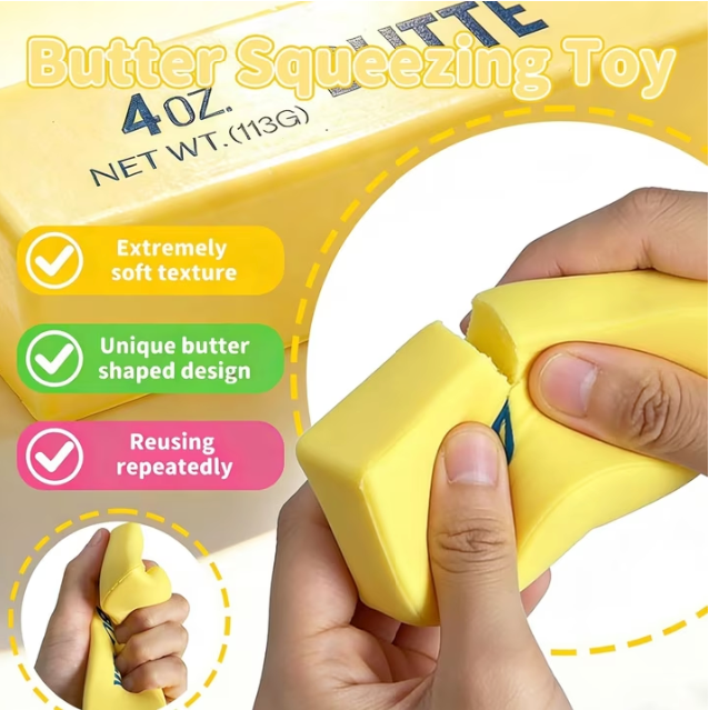Butter Squishy Slow Rebound Stress Relief Toy – 2-Pack Soft Sensory Fidget Toys
