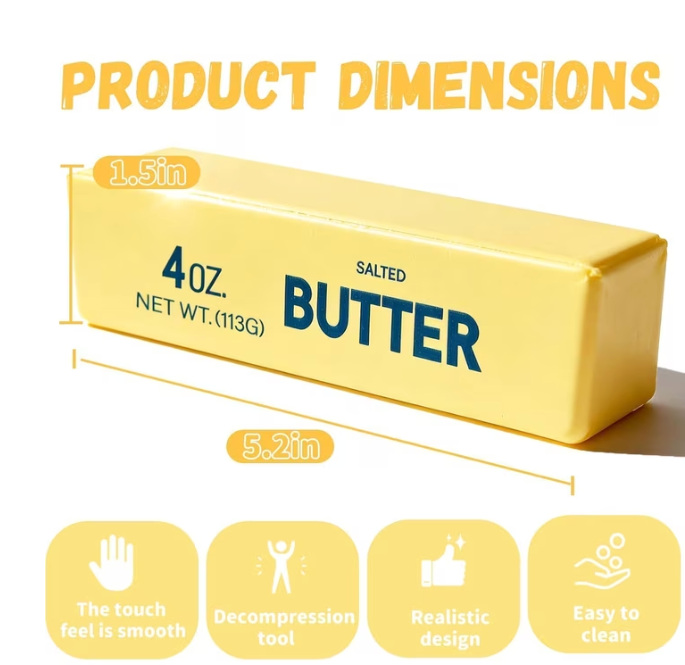Butter Squishy Slow Rebound Stress Relief Toy – 2-Pack Soft Sensory Fidget Toys