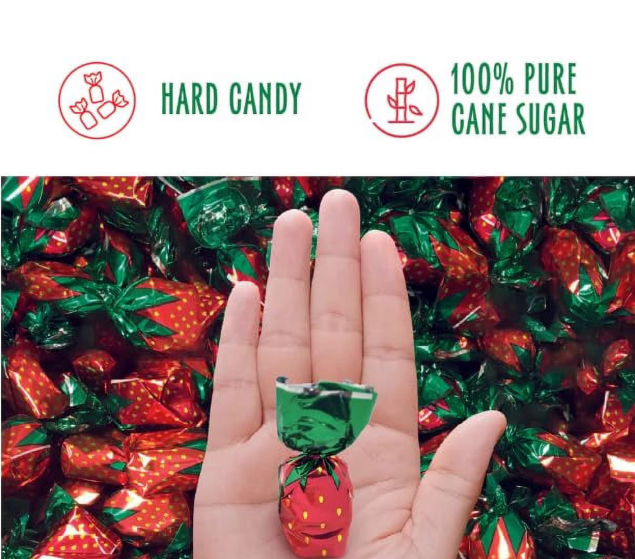 Colombina Strawberry Delights Filled Hard Candy – Individually Wrapped – 1 lb Bag