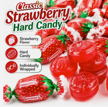 Colombina Strawberry Delights Filled Hard Candy – Individually Wrapped – 1 lb Bag