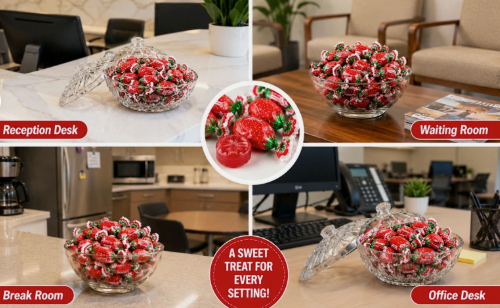 Colombina Strawberry Delights Filled Hard Candy – Individually Wrapped – 1 lb Bag