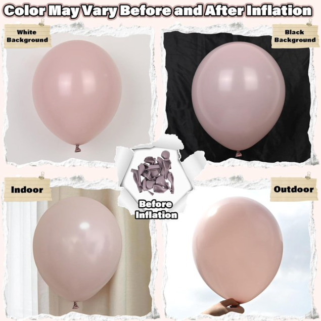 30-Piece 12-Inch Blush Pink, Ivory, White & Gold Latex Balloon Set – Elegant Party Decorations