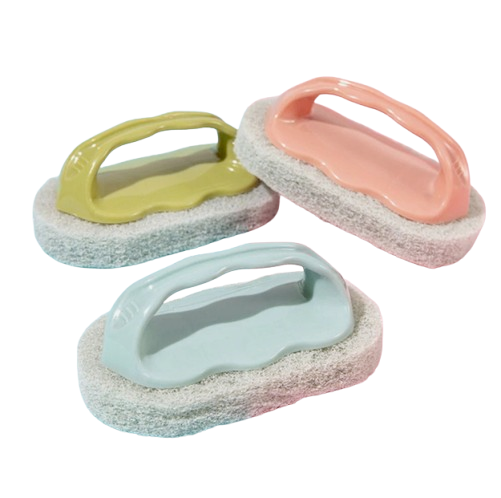 Multipurpose Scrub Pad with Ergonomic Handle – Heavy-Duty Fiber Sponge