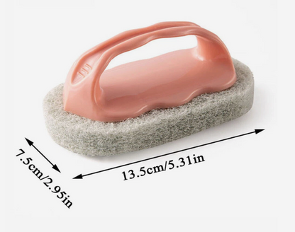 Multipurpose Scrub Pad with Ergonomic Handle – Heavy-Duty Fiber Sponge for Kitchen & Bath Cleaning