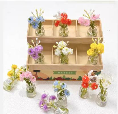 3-Pack Mini Flower Good Luck Car Decoration