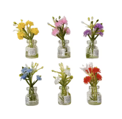 3-Pack Mini Flower Good Luck Car Decoration