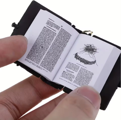 Mini English Holy Bible Keychain with Cross Cover – Pocket Scripture Book Keyring