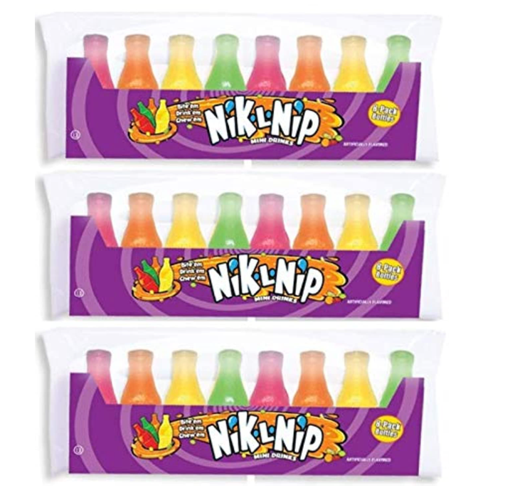 Nik-L-Nip Original Wax Bottle Candy Drinks – 3 Pack (24 Bottles Total)