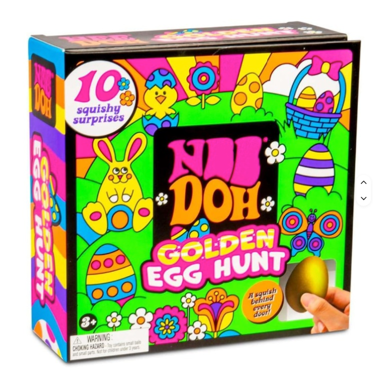 NeeDoh Golden Egg Hunt Easter Squishy Surprise Set – 10-Piece Fidget Toy