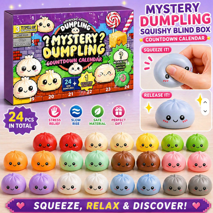 24-Piece Mystery Dumpling Squishy Countdown Advent Calendar – Slow Rise Sensory Fidget Toys