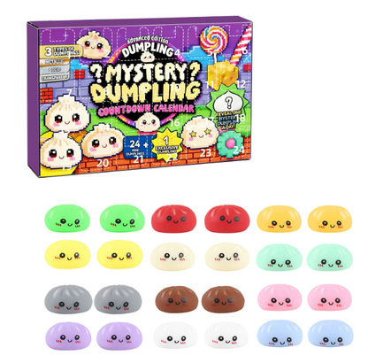 24-Piece Mystery Dumpling Squishy Countdown Advent Calendar – Slow Rise Sensory Fidget Toys