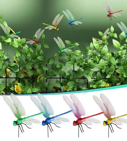 3D Artificial Dragonfly Hat & Garden Clips – Decorative Bug Repellent Dragonfly, 4-Pack