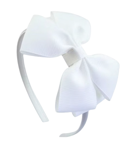 Safe Haven & CO Kids Fabric Bow Headband – Assorted Color Options, Soft Elastic Hair Band