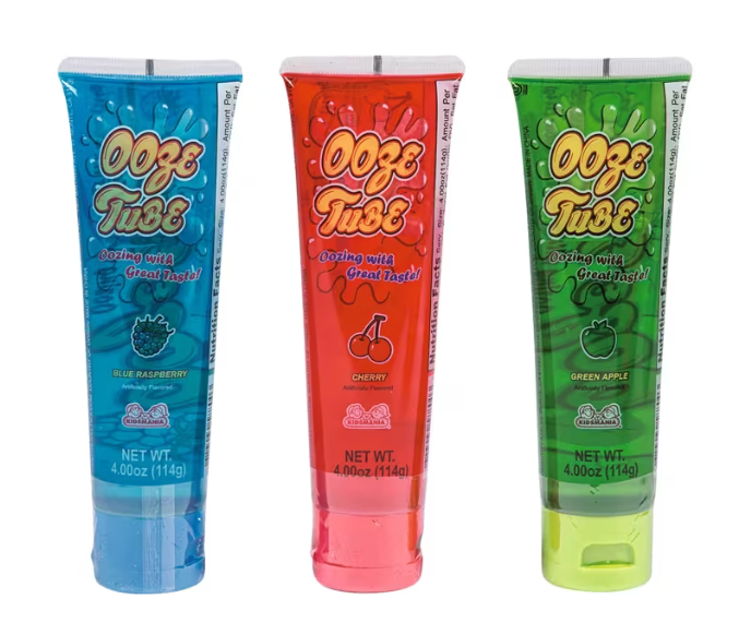 3-Pack Kidsmania Sweet Ooze Candy Tubes – Blue Raspberry, Cherry or Green Apple