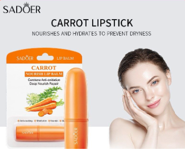 SADOER Carrot Nourish Lip Balm – Deep Repair & Moisturizing Care - 2-Pack