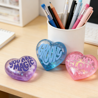 Teenie Sparkle Squeeze Hearts – 3-Pack - 1.5 Inches Mini Squishy Fidget Toys