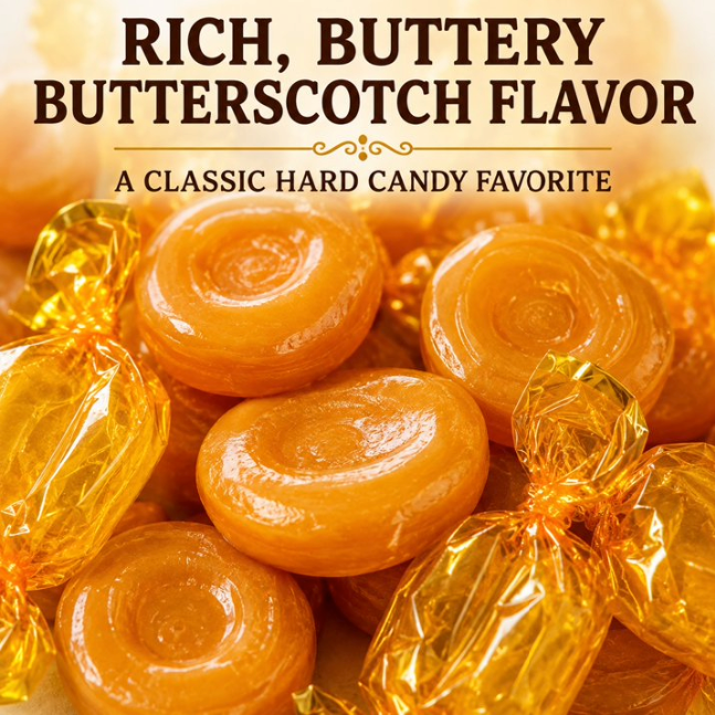 Colombina Butterscotch Discs Individually Wrapped Hard Candy – 2 lb Bag