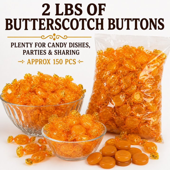 Colombina Butterscotch Discs Individually Wrapped Hard Candy – 2 lb Bag