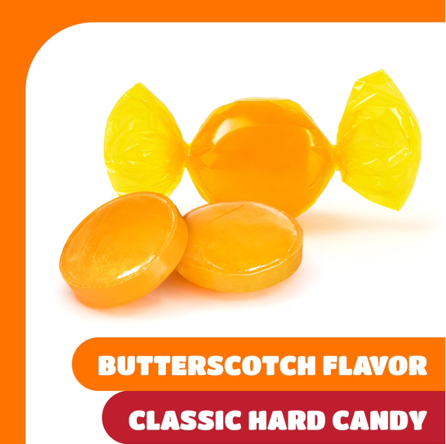 Colombina Butterscotch Discs Individually Wrapped Hard Candy – 2 lb Bag