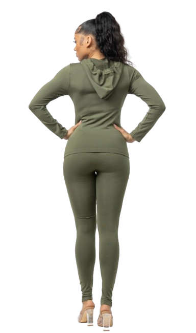 Julia by LoveJ Women's Seamless Zip-Up Hoodie Jacket & Leggings Set (2-Piece)