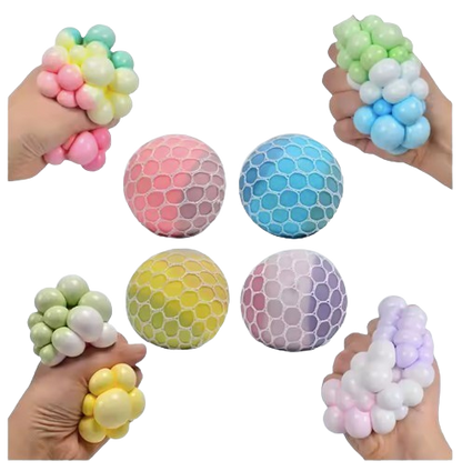 Safe Haven & CO 2-Pack Mesh Stress Balls – Sensory Squeeze Toys for Kids, Anxiety Relief & ADHD Support