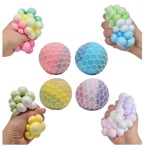 Mesh Stress Balls for Kids - Squeeze Toys for Anxiety Relief and ADHD