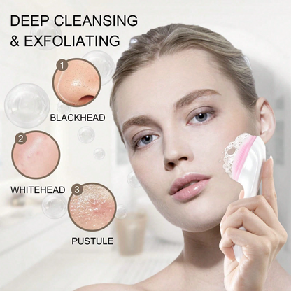 Silicone Face Scrubber Exfoliating Brush – Handheld Deep-Cleansing & Blackhead Removal Tool
