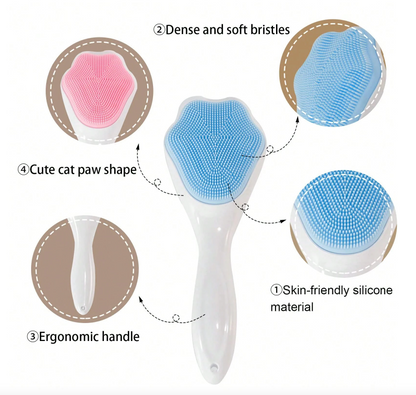Silicone Face Scrubber Exfoliating Brush – Handheld Deep-Cleansing & Blackhead Removal Tool