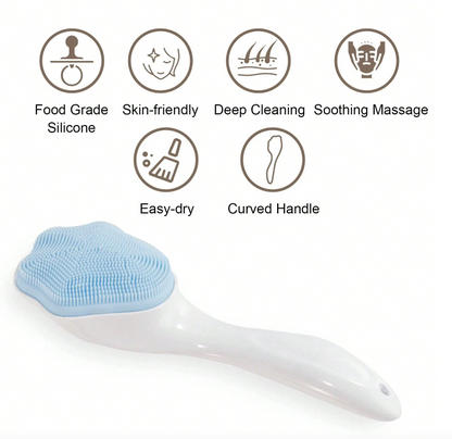 Silicone Face Scrubber Exfoliating Brush – Handheld Deep-Cleansing & Blackhead Removal Tool