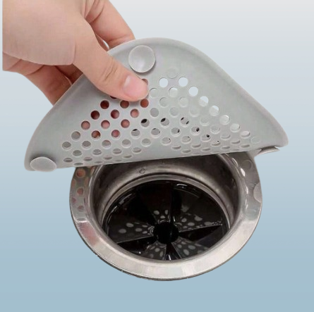 Silicone Floor Drain Hair Catcher – Anti-Blocking Triangle Drain Cover for Bathroom & Kitchen